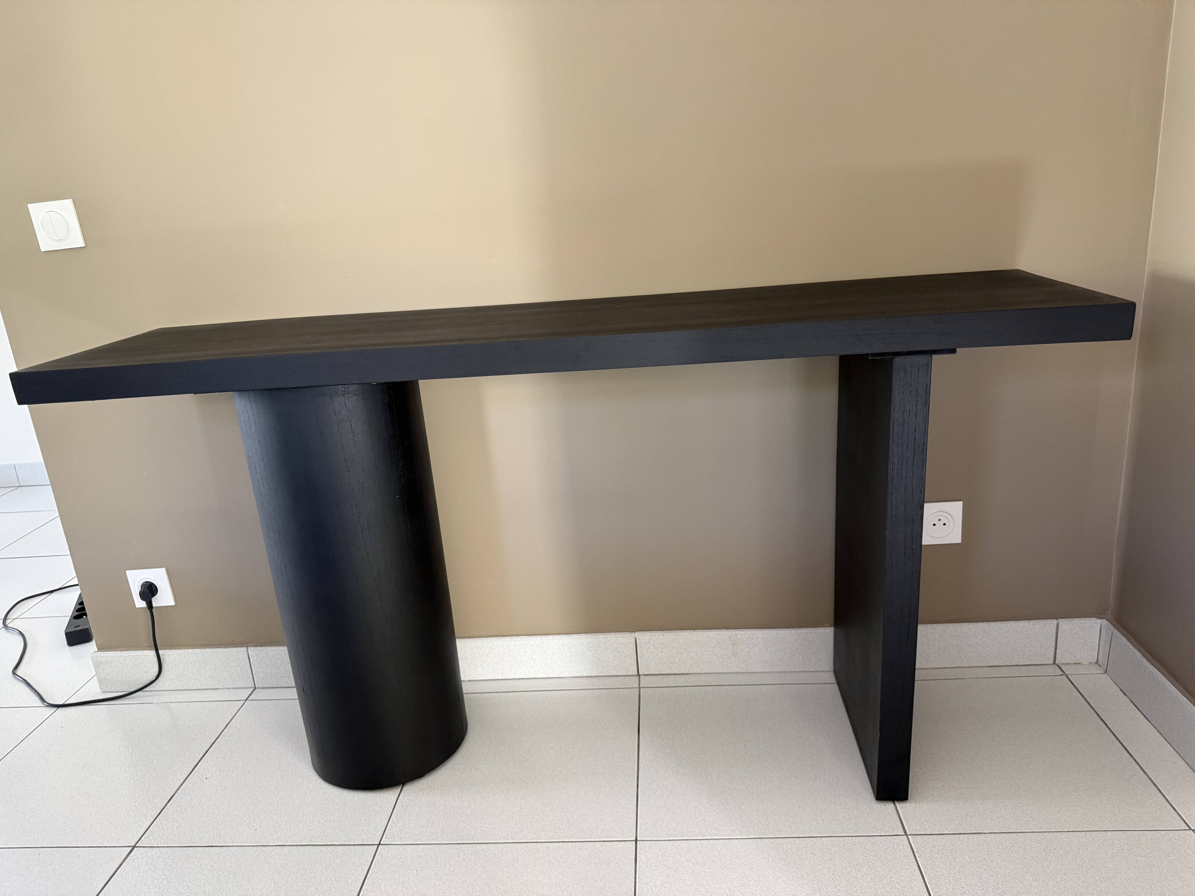Console bois noir design
