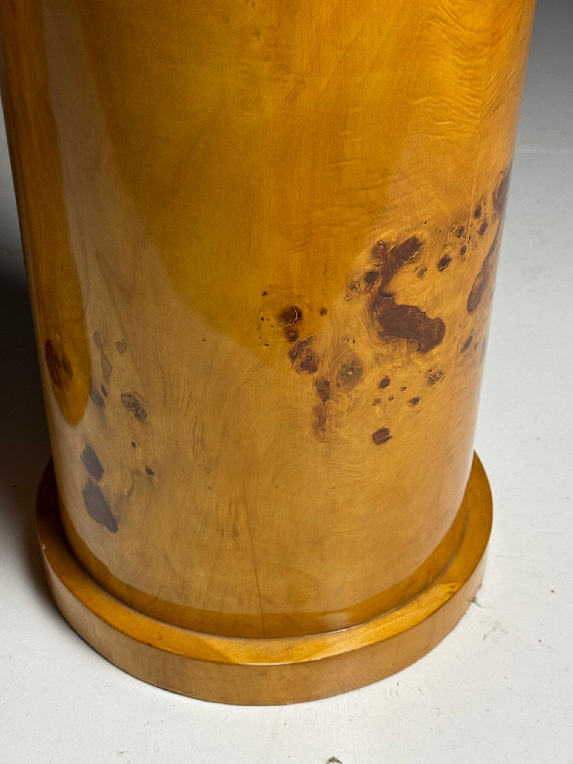 Burl wood veneered columns 20th century