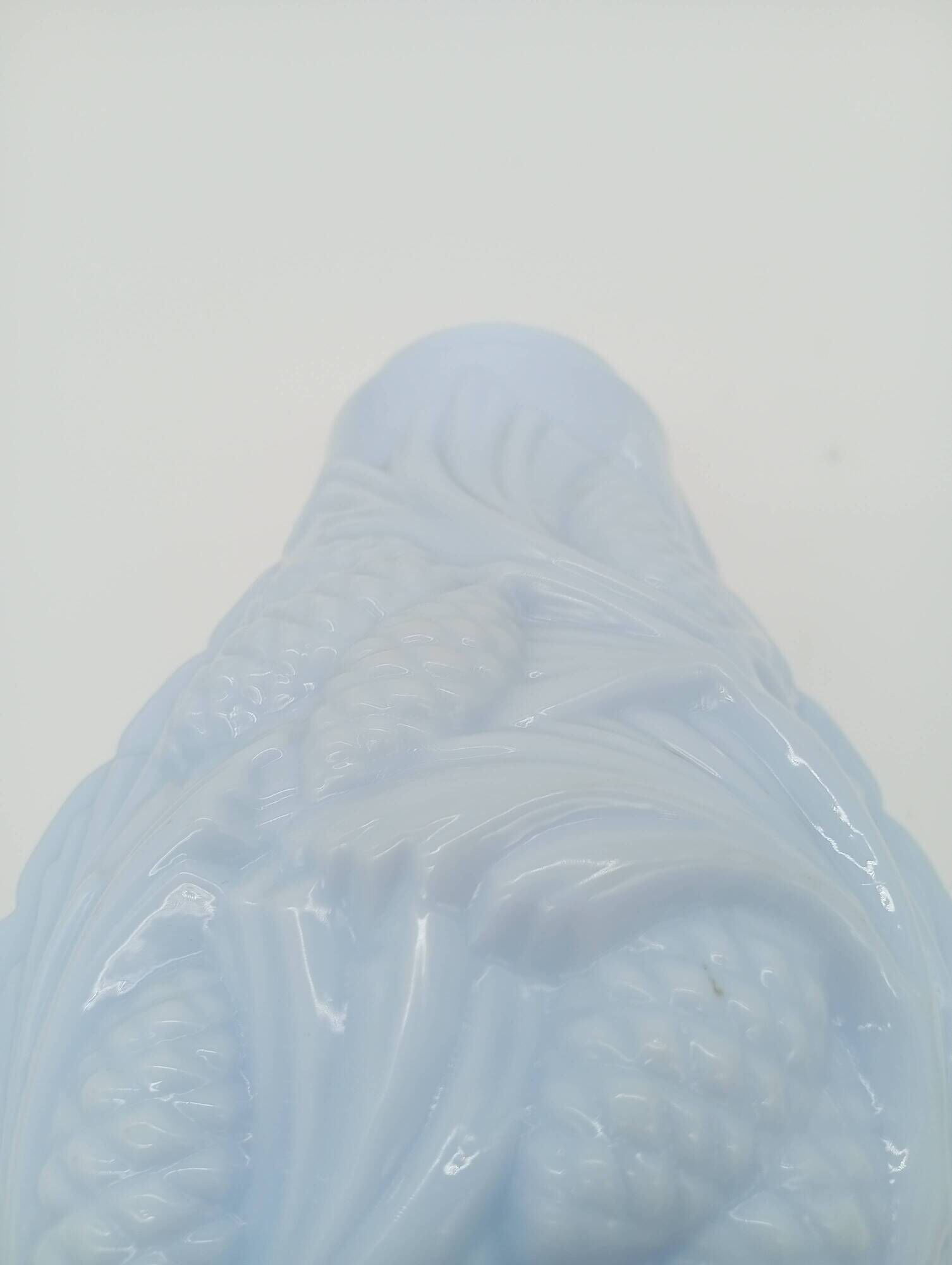 Art Deco Opaline Vase Blue Pastel Glass Pine Cone Decoration France 1930s