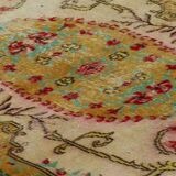 ONE-OF-A-KIND TURKISH HANDWOVEN VINTAGE RUG - RUSTIC VINTAGE CHARM 210X 120