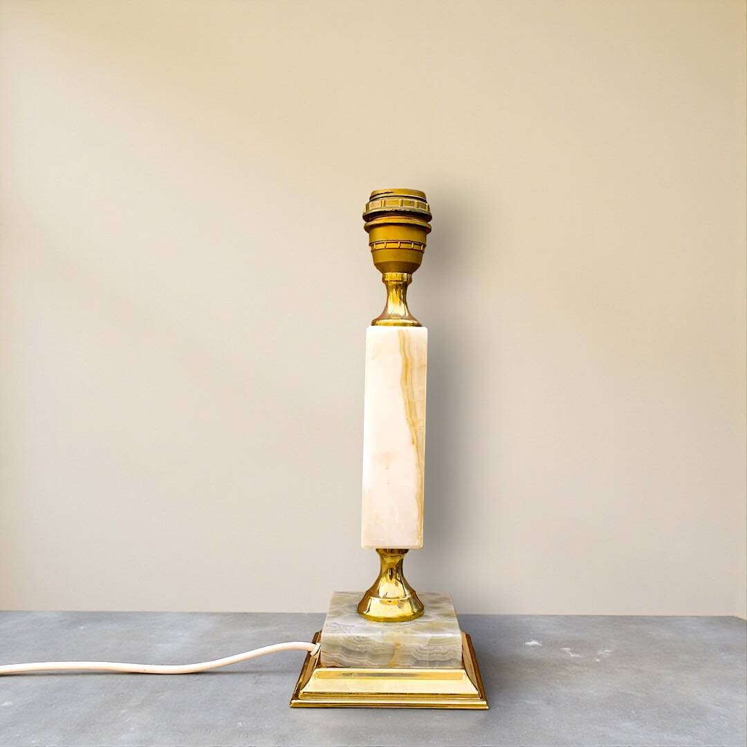 Vintage lamp base in onyx and gilded brass