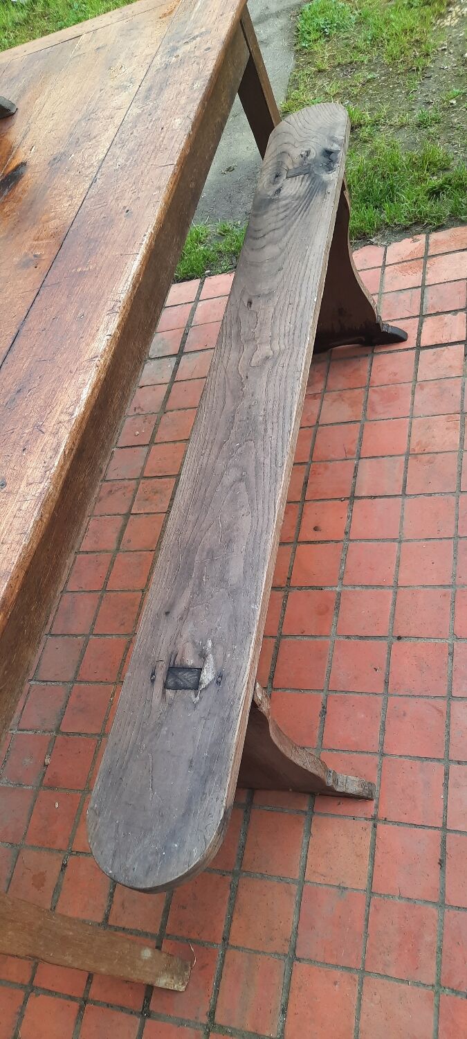 Farm table and pair of benches