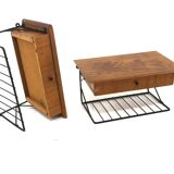 Set of 2 wall shelves in teak, Sweden, 1950.