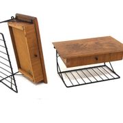Set of 2 wall shelves in teak, Sweden, 1950.