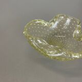 Murano Glass "Gold Dust Bubble" Bowl Element Shell Ashtray Murano, Italy, 1970s