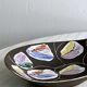 Dish, hand-painted ceramic basket, artistic design.