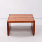 Table basse en bois Français de pin brutaliste, 1970 France