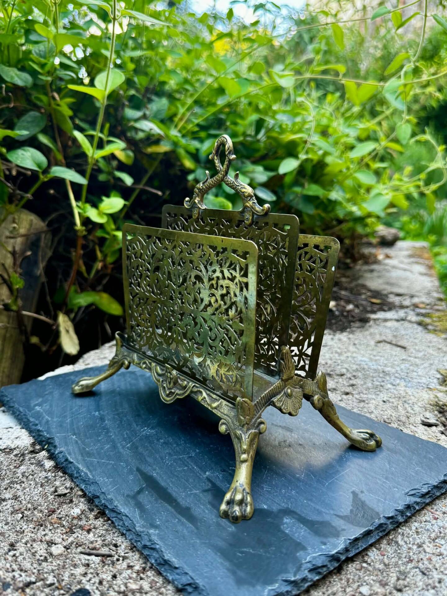 Napoleon III brass magazine rack