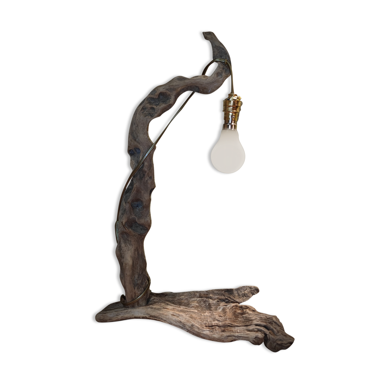 Vintage style driftwood lamp