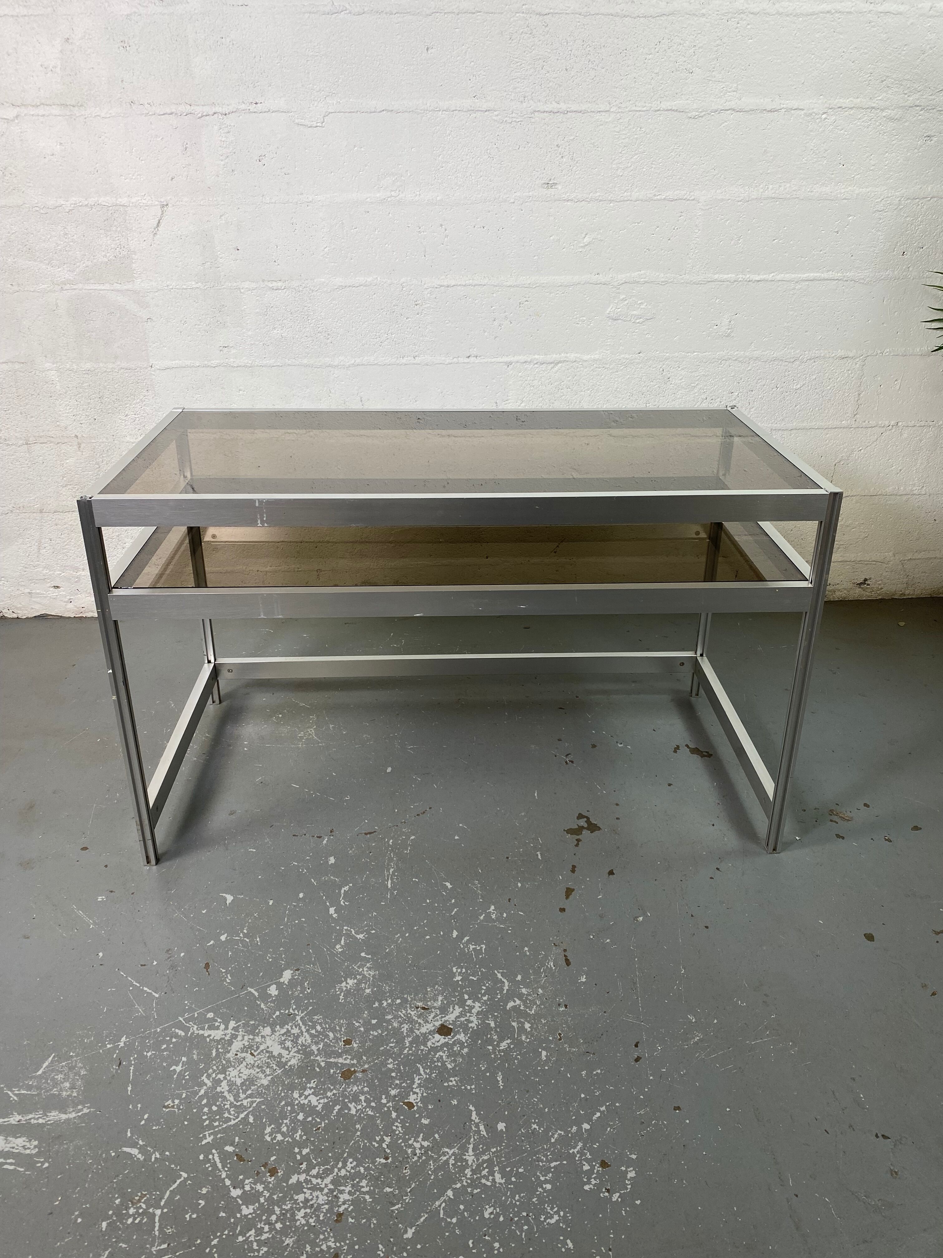 Aluminum and Glass Desk