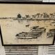 Old charcoal lithograph h. jonas st carlo august 76 + black wood frame