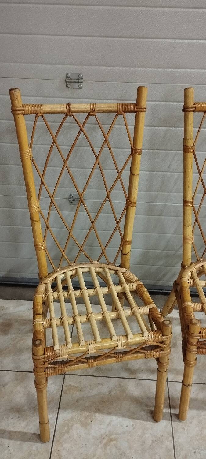 Set of 6 rattan chairs