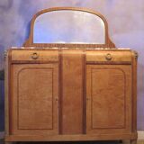 1925 sideboard with two doors, two drawers and beveled mirror, marble top