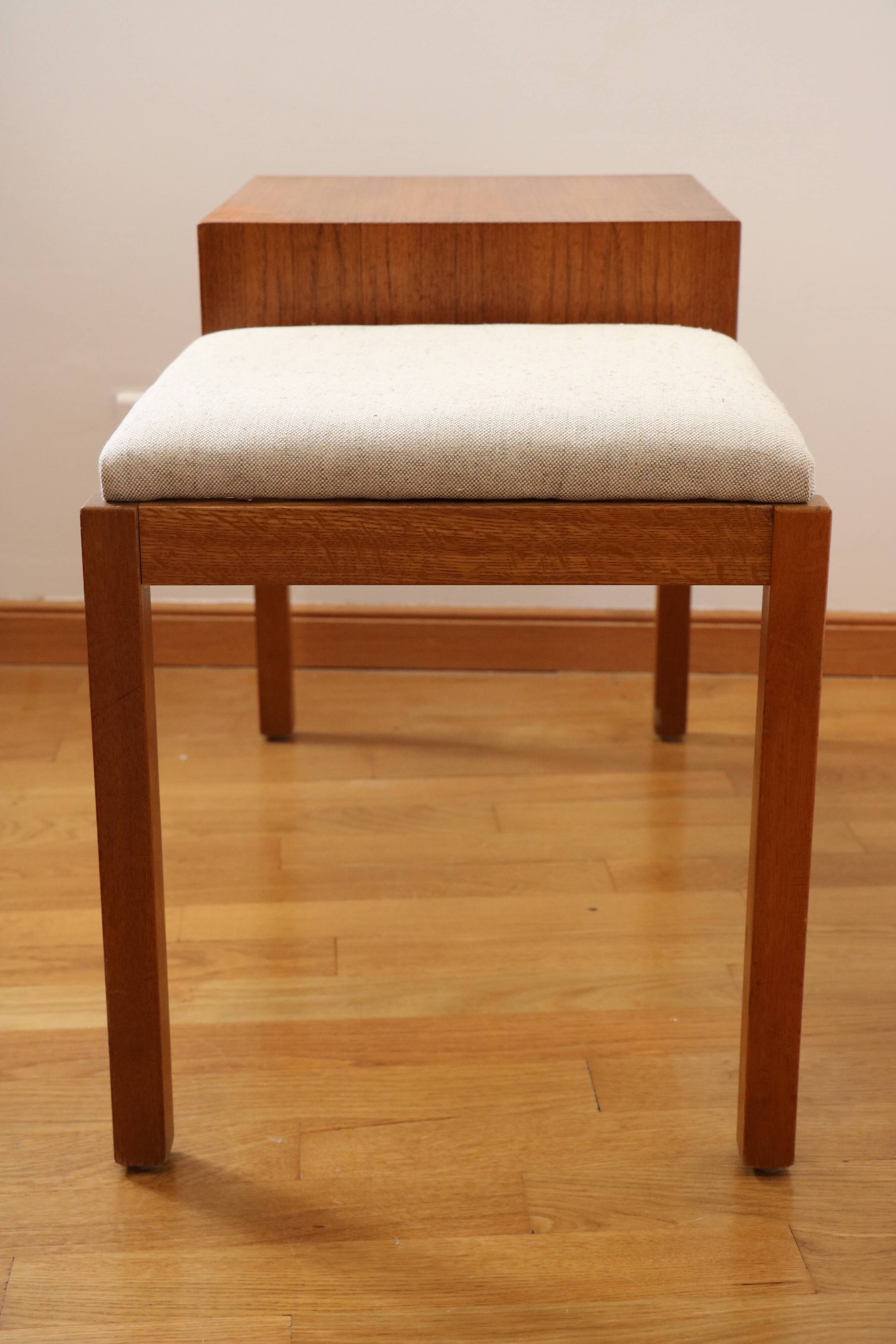 Entrance bench, Scandinavian modular telephone bench, teak, 1960