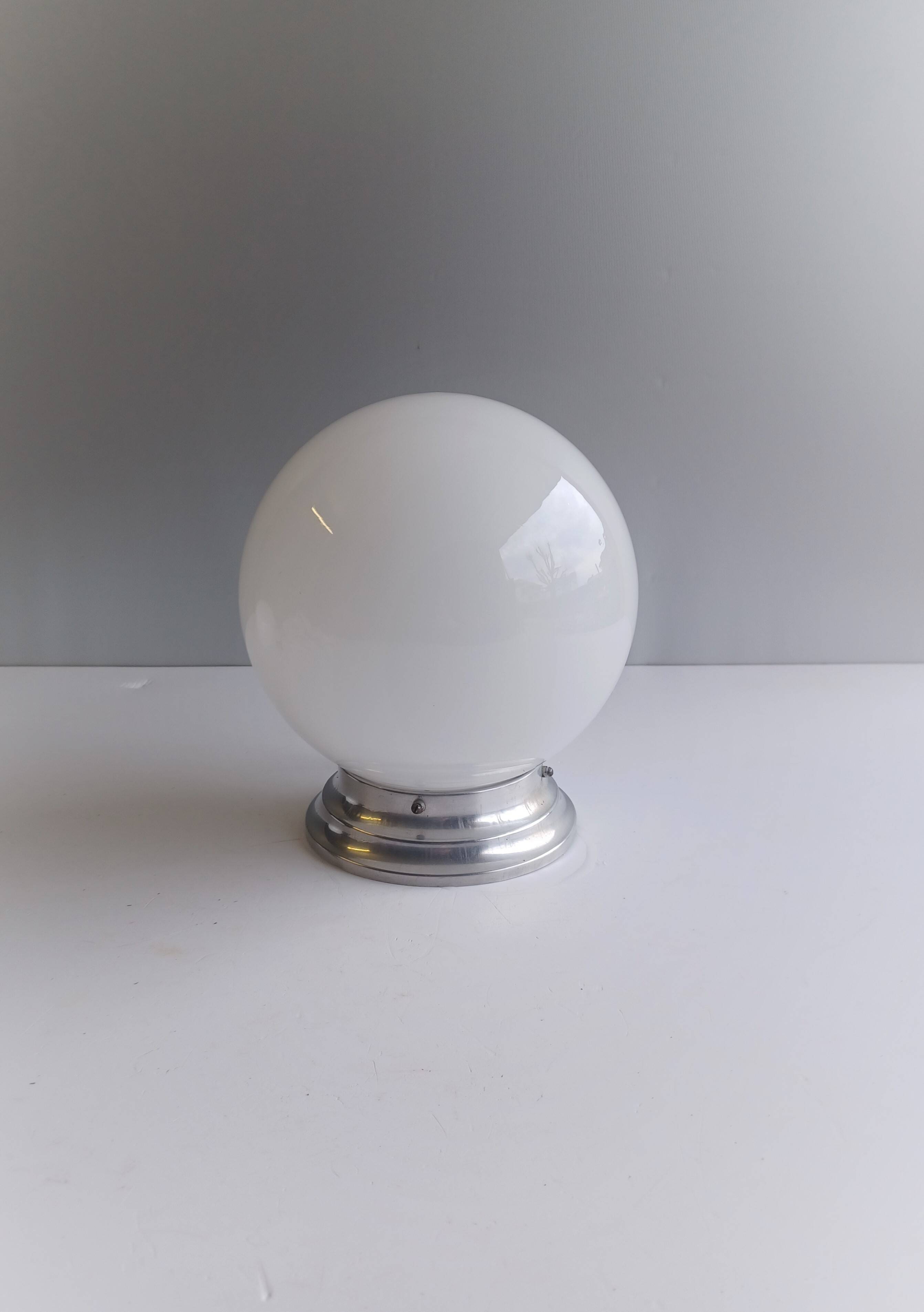 Opaline Globe Ceiling Light - Brasserie Type - 1950