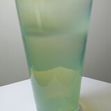 Blown opaline glass vase, Kosta Boda style, vintage Scandinavian design.