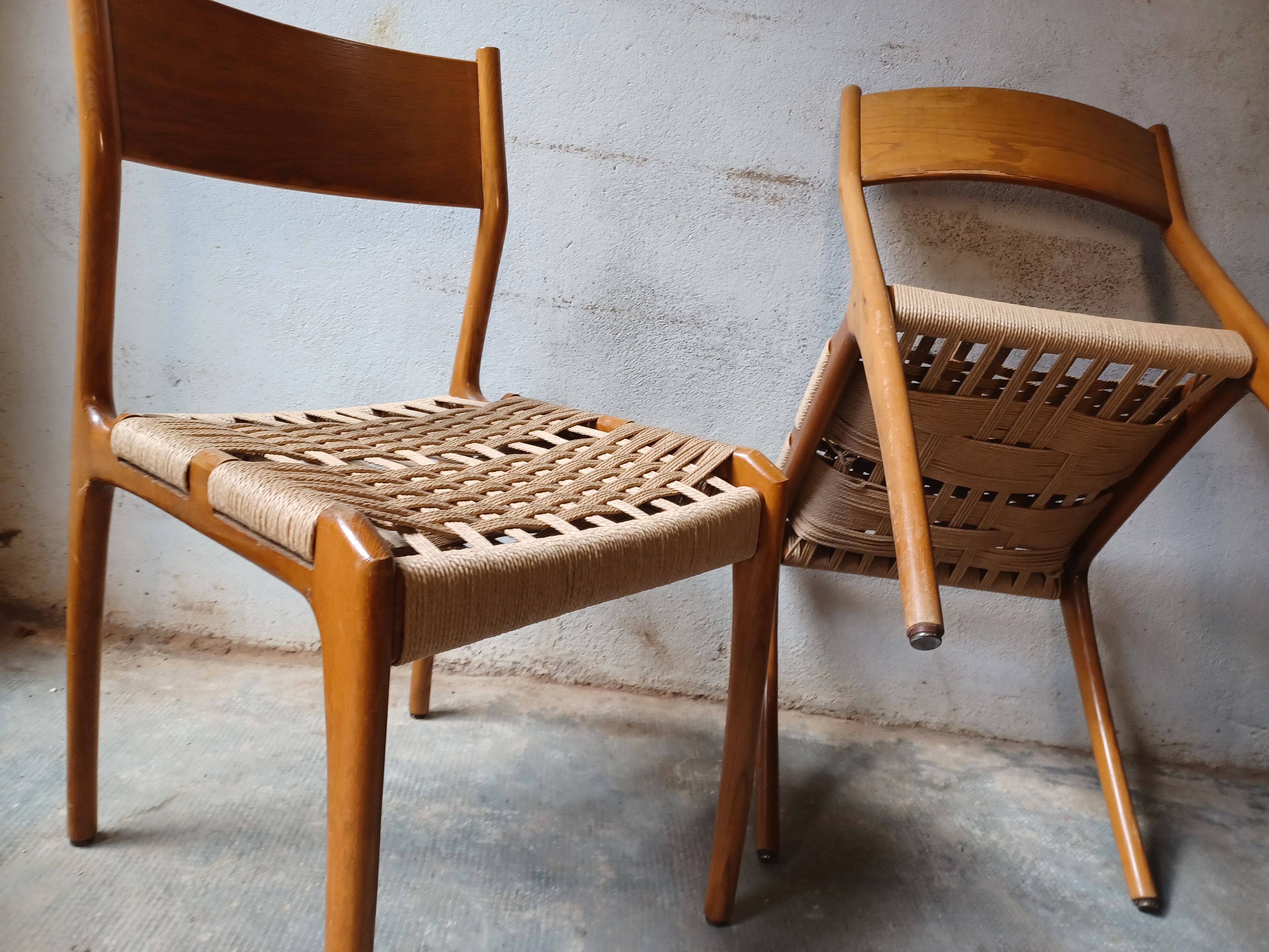 Pair of chairs , Consorzio Sedie Friuli , 1960