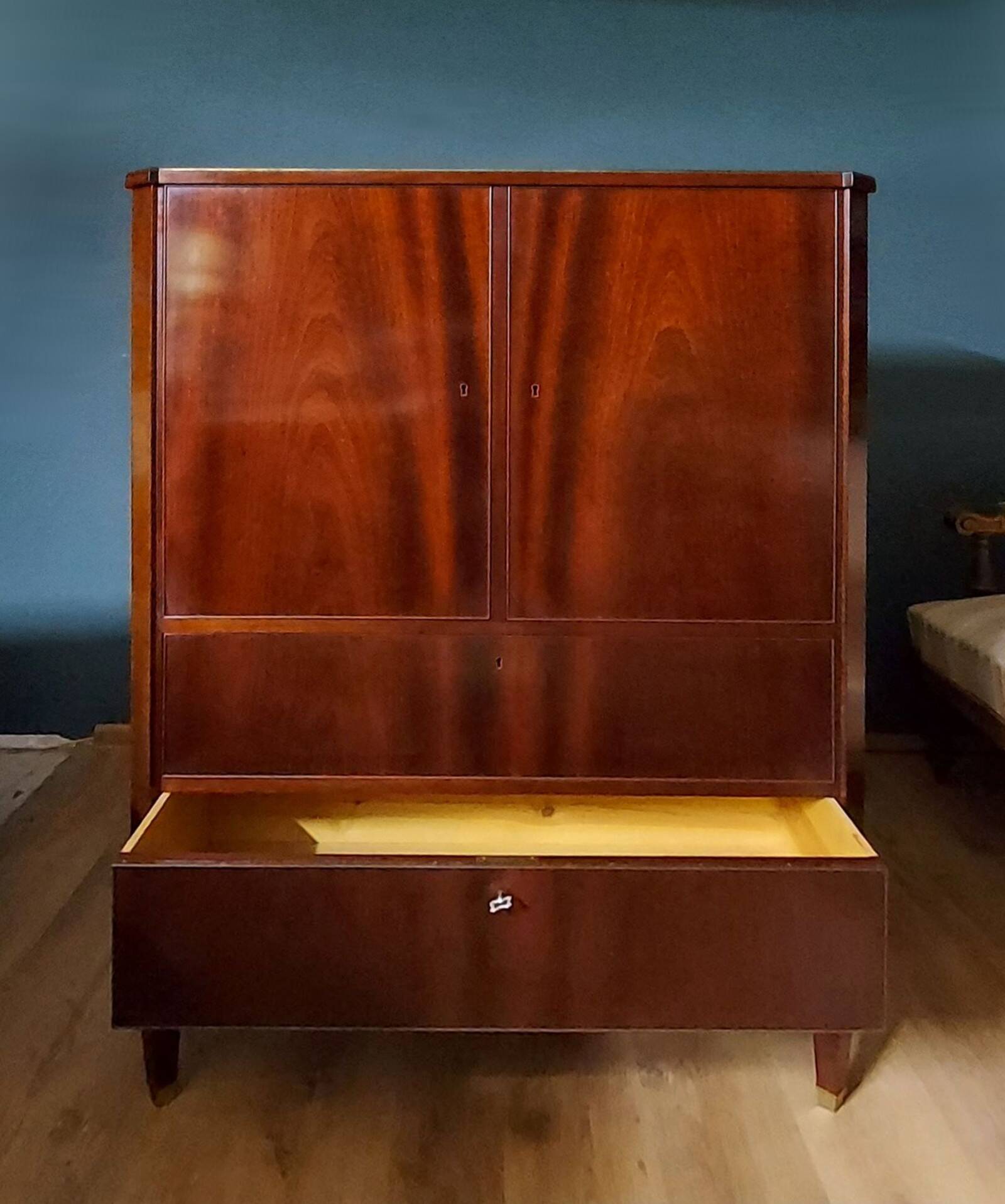 Danish Art Deco Chest of Drawers, Mahogany