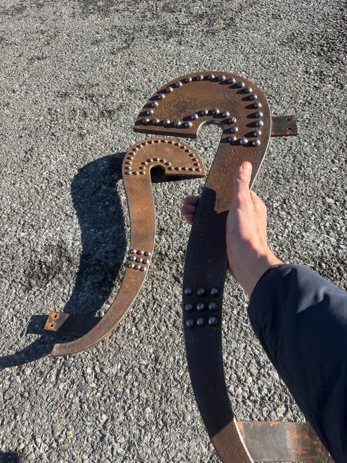 Brutalist pair of handles