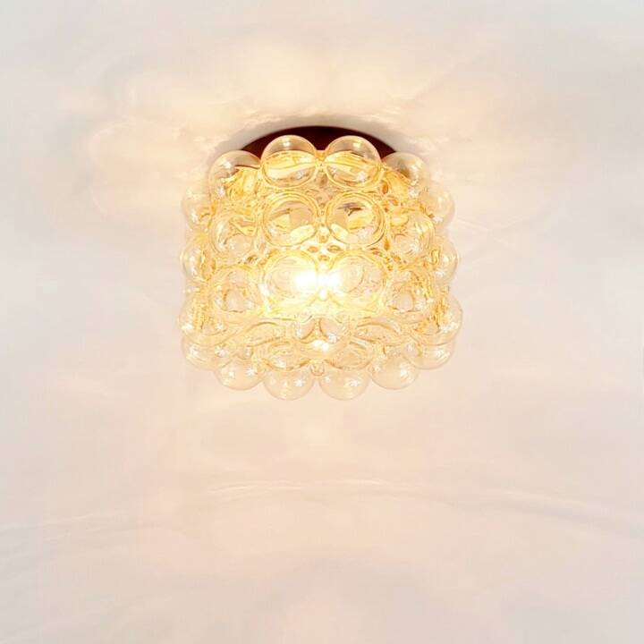 Mid-Century Amber Bubble Glass Ceiling Light by Helena Tynell for Limburg, Germany, 1960s