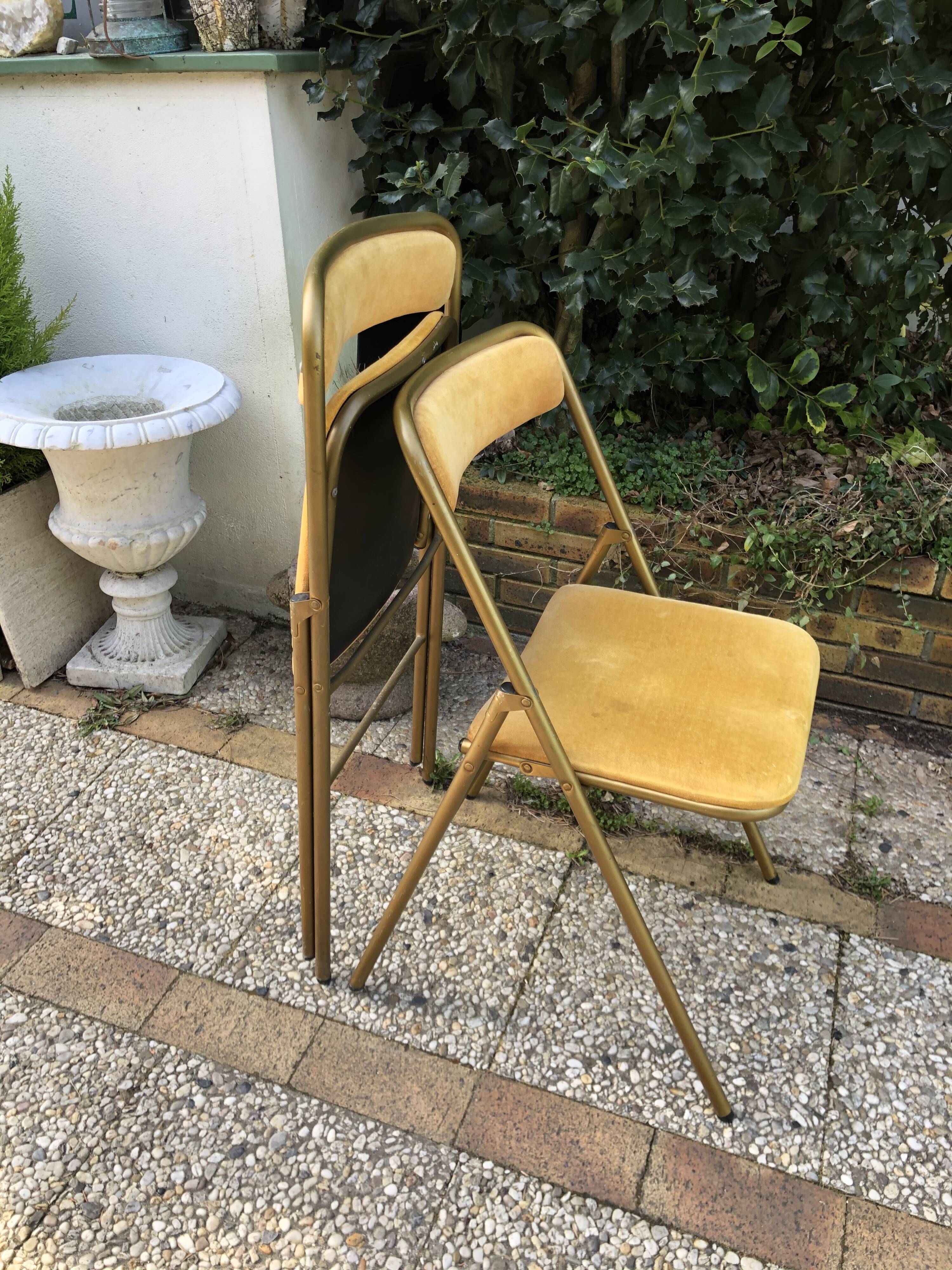 Paire de chaises pliantes vintages