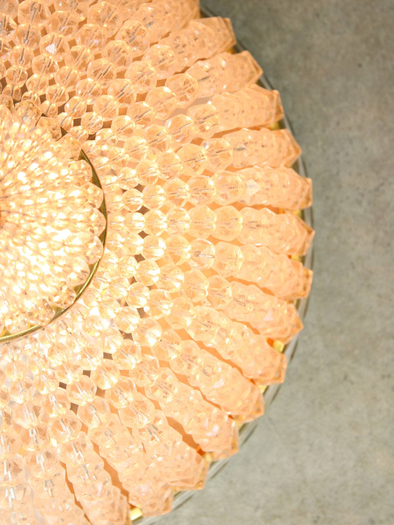 Mid-Century Czech Crystal and Brass Wall Lamp in Brass, 50s, set of 2