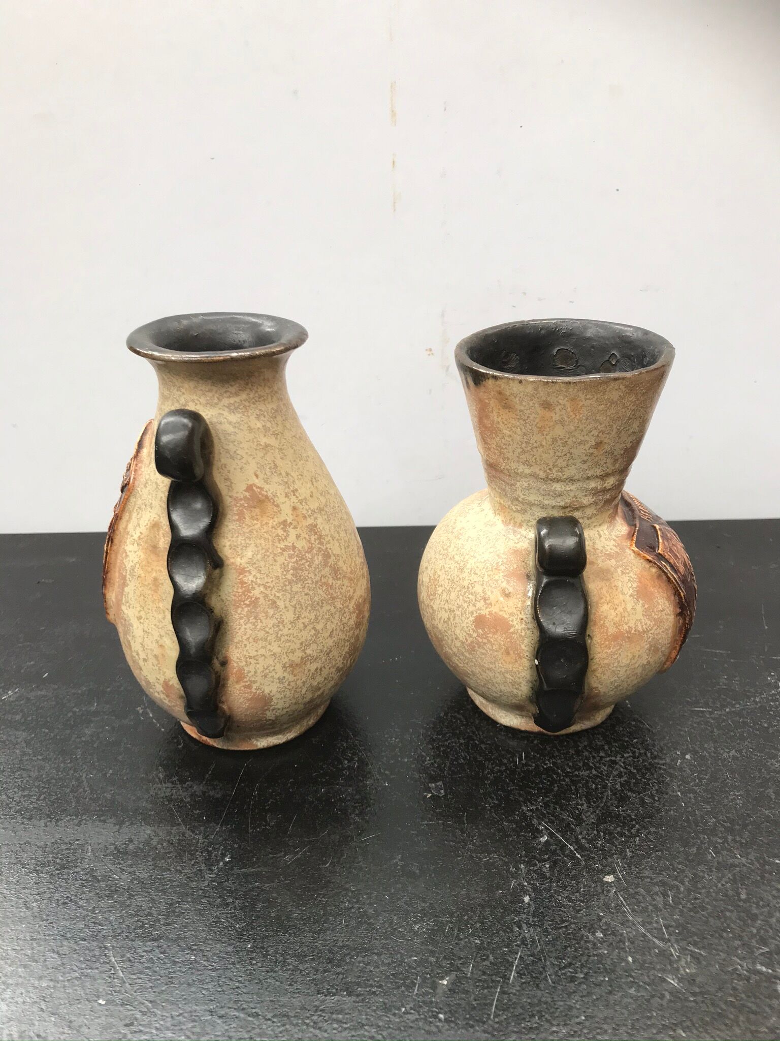 Pair of vase former beaumont terre cuite vintage