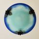 Blue glass paste and wrought iron basin suspension