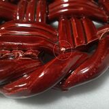 Trifle and 2 bottle coasters, woven ceramic