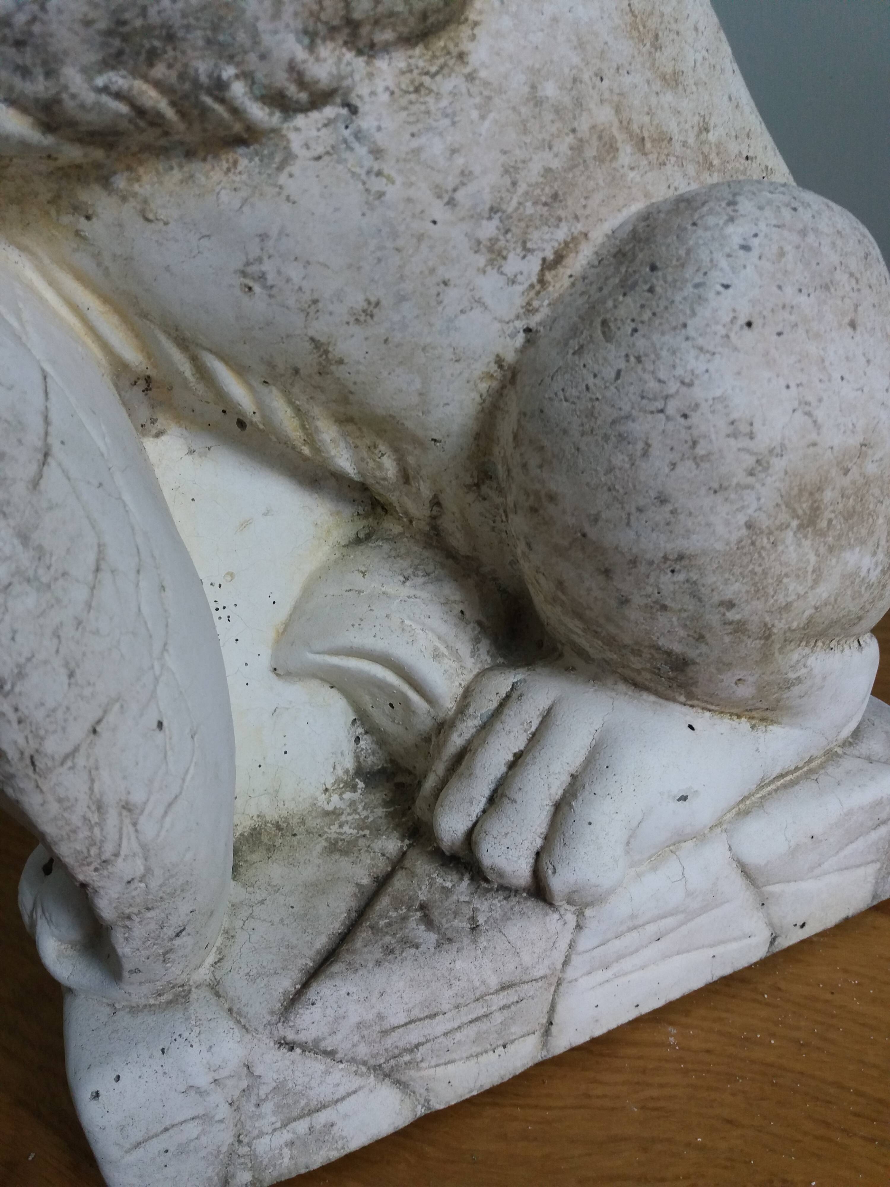 Lion garden statue in reconstituted stone