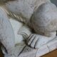 Lion garden statue in reconstituted stone