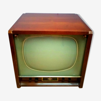 Télévision Ducretet-Thomson 1959 en bois et verre