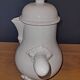 Chocolate pouring pot in white glazed terracotta Lallier Moustiers