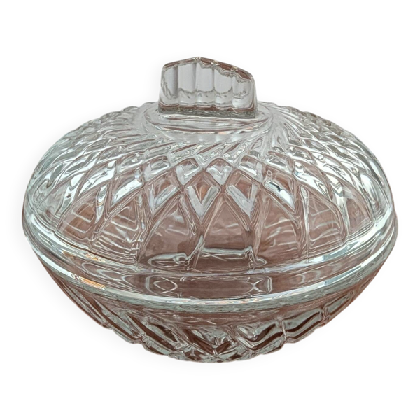 Sucrier Arcoroc ''Diamant'' en verre pressé – années 1970