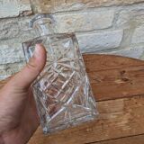 Old square cut crystal carafe with stopper 1l