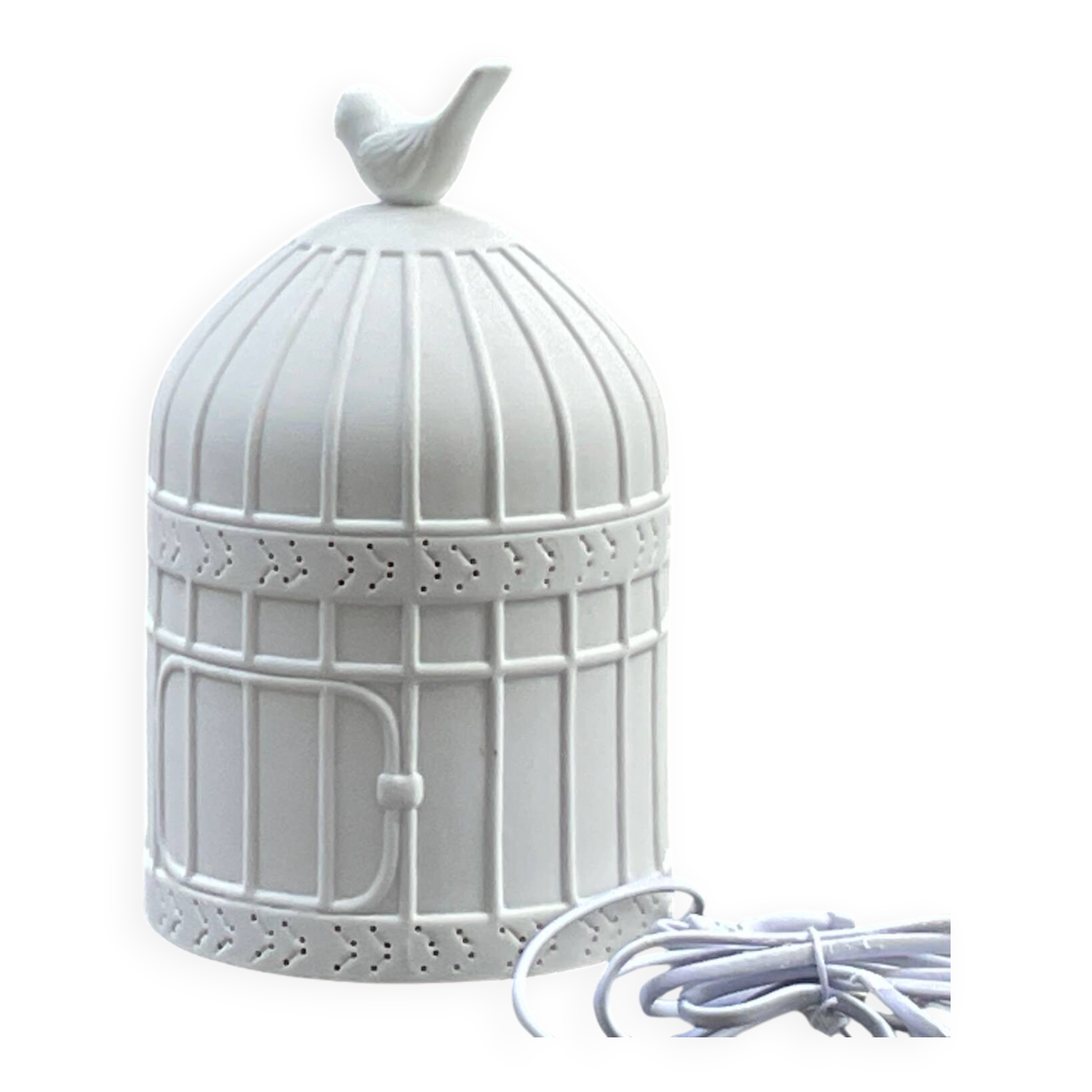 Lampe cage en porcelaine
