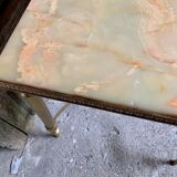 Coffee table 60' marble and brass
