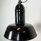 Industrial Black Enamel Factory Lamp with Cast Iron Top, 1930s