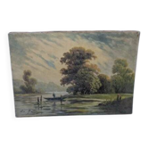 Huile sur toile, tableau ancien