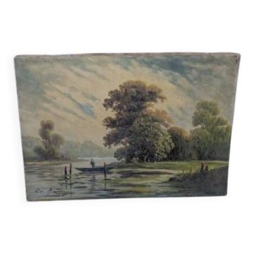 Oil on canvas, antique painting