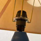 Blue and yellow turned wood lamp SCE 1990