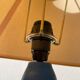 Blue and yellow turned wood lamp SCE 1990