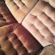 Vintage 3-seater convertible velvet toad sofa
