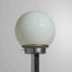 Chrome floor lamp with large opaline globe, Italy 1970s