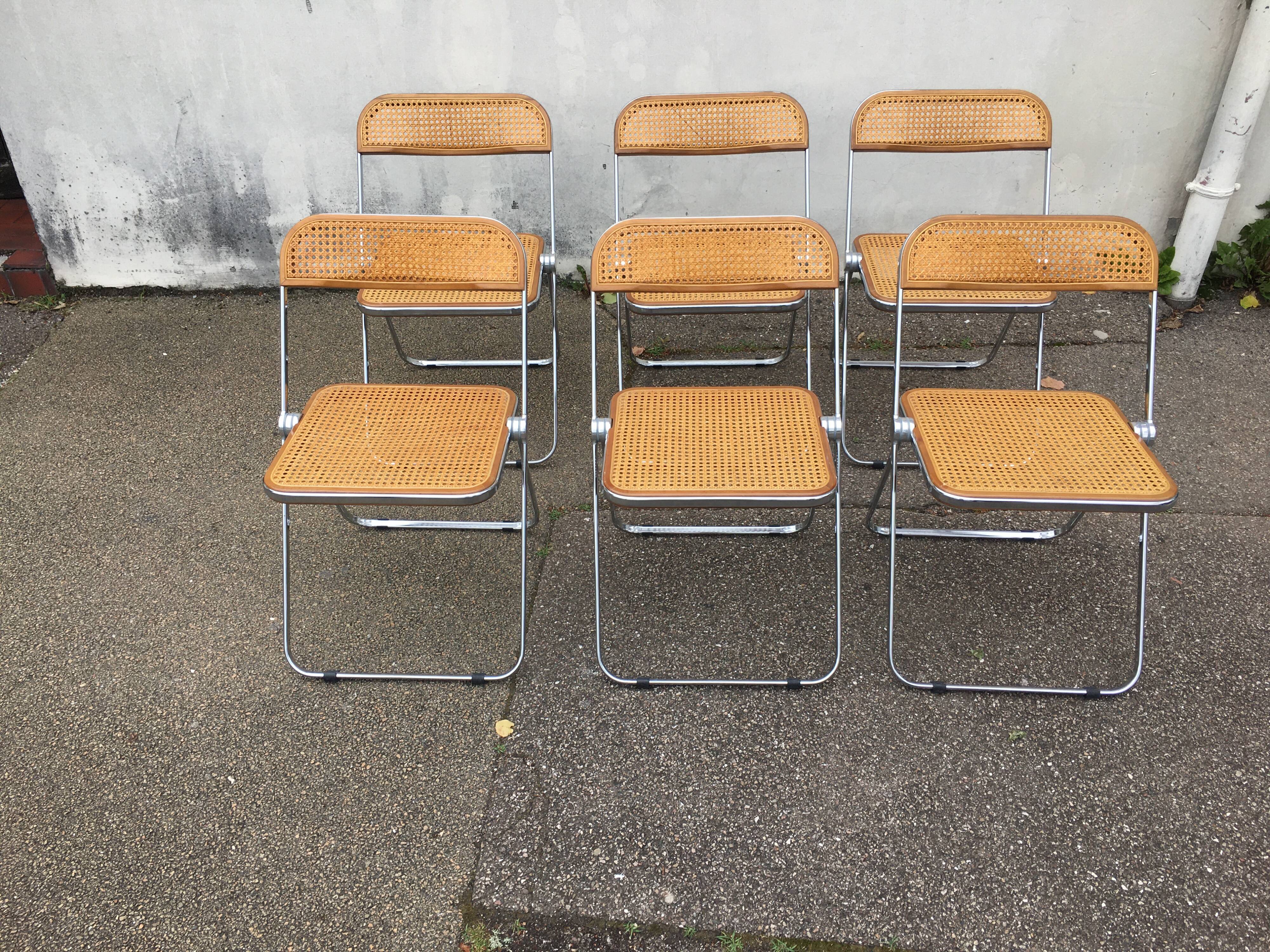 6 plia chairs by Giancarlo Piretti, Castelli circa 1967