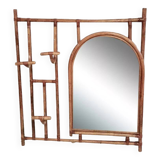 Rattan wall coat rack