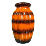 Large West Germany orange ceramic vase from the 60s