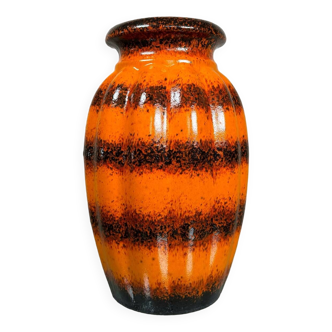 Large West Germany orange ceramic vase from the 60s