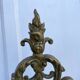 Antique brass fireplace set, bar and andirons, Napoleon I style.