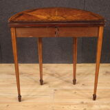 Inlaid half-moon side table in Louis XVI style